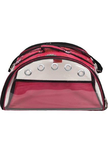 Ufo Kedi ve Köpek Taşıma Çantası Çiçekli Pembe 48X26X27H cm