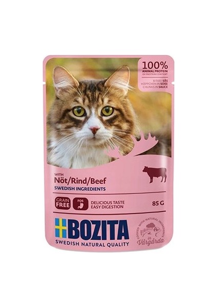 Pouch Sığır Etli Tahilsiz Yetişkin Kedi Konservesi 85 gr