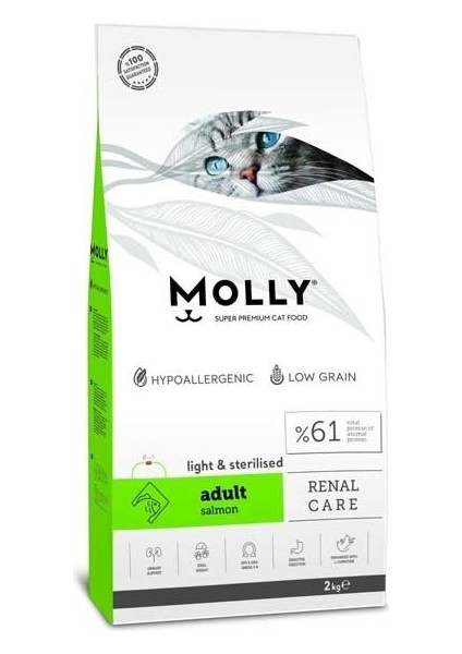Düşük Tahıllı Hipoalerjenik Somonlu Kısırlaştırılmış Kedi Maması 2 kg