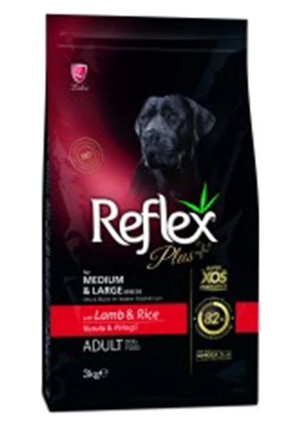 Reflex Plus Kuzulu Orta ve Büyük Irk Yetişkin Köpek Maması 3 kg