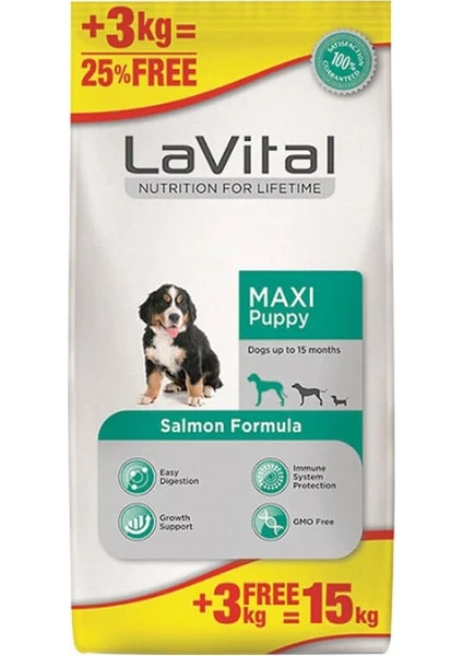 La Vital Lavital Büyük Irk Somonlu Yavru Köpek Maması 12+3 kg