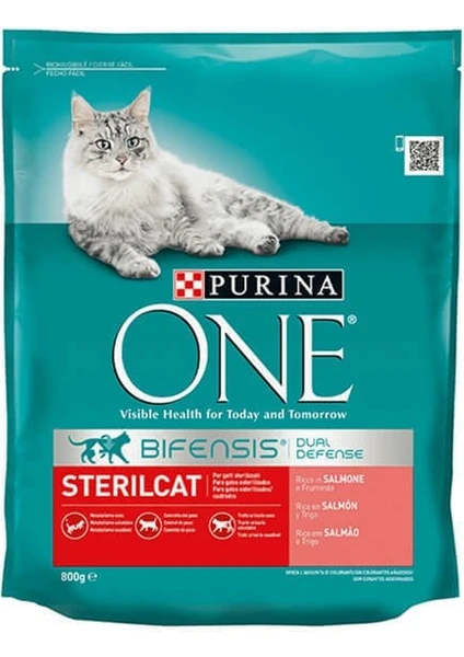 One Sterilised Somonlu Kısırlaştırılmış Kedi Maması 800 gr