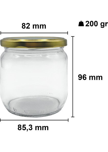 425 cc Kavanoz Metal Gold Konserve Kapaklı 425 ml Şeffaf Cam Kavanoz 5 Adet fiyatları