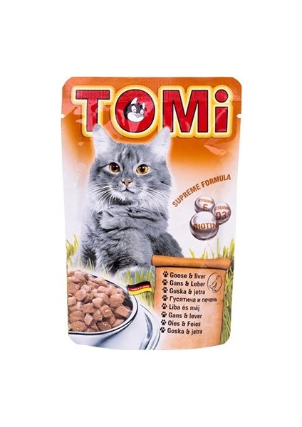 Kaz Eti ve Ciğerli Pouch Kedi Konservesi 100 gr