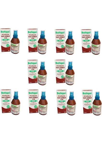 Aqua Batigon Povidon Iyot Çözelti Batikon Sprey 10 x 100 ml