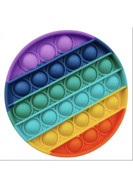 Pop It Duyusal Zihinsel Oyuncak ( Rainbow Renk, Yuvarlak ) fiyatları