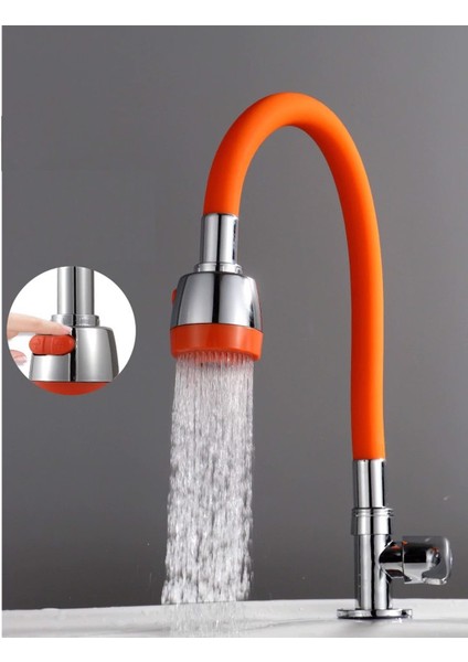 Oynar Başlıklı Tasarruflu Silikon Musluk Başlığı Kubar Çift Fonksiyonlu Turuncu fiyatları