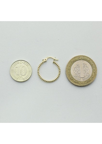 14 Ayar Altın Halka Küpe (Çapı: 1.90 Cm)