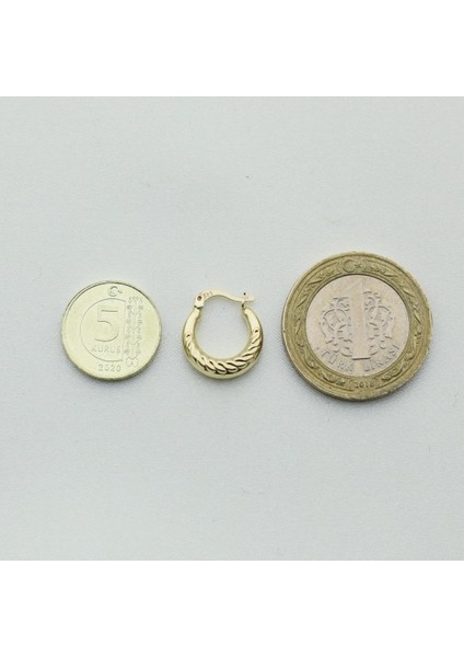 14 Ayar Altın Halka Küpe (Çapı: 1.40 Cm)