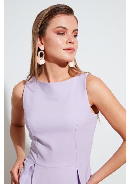 Bisiklet Yaka Cepli Pileli Midi Elbise Kadın Elbise 6051963 indirimleri