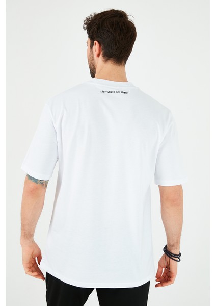 Oversize Yazı Baskılı Bisiklet Yaka % 100 Pamuk T Shirt Erkek T Shirt 5721020