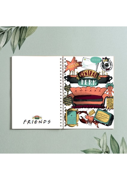 A5 Friends Central Park Dizi Tasarım Spiralli Çizgisiz Defter 96 Yaprak