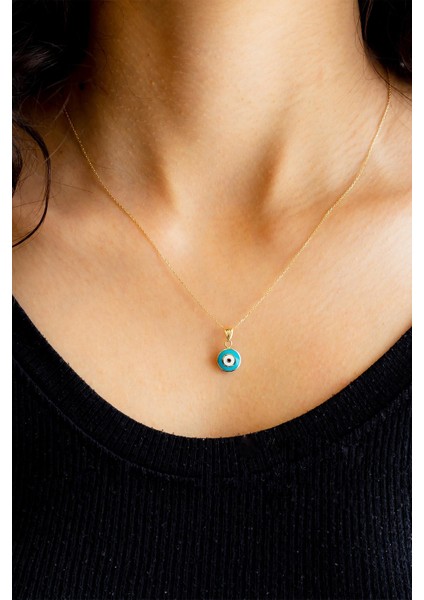 Çift Taraflı Nazar Altın Kolye modelleri