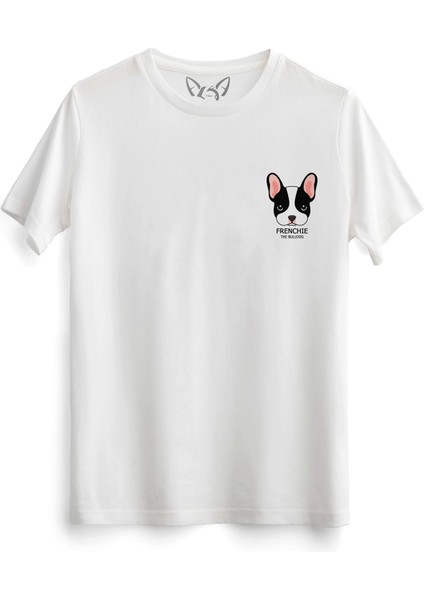 Bulldog Dijital Baskılı Çocuk Beyaz Beyaz Tshirt