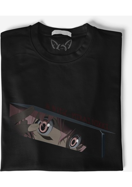 Mirai Nikki Resimli Baskılı Çocuk Siyah Tshirt
