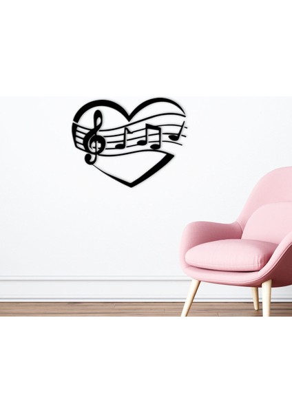 Gift Müzik Notaları Tasarımlı Ahşap Duvar Süsü-7