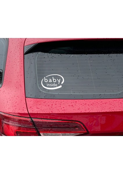 Gift Baby Inside Tasarımlı Beyaz Araç Sticker-1