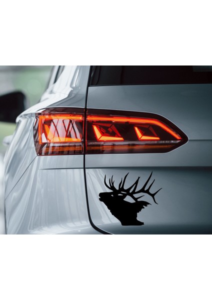 Gift Geyik Kafası Tasarımlı Siyah Araç Sticker-1