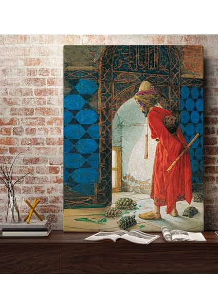 Gift Kaplumbağa Terbiyecisi Tasarımlı Kanvas Tablo 70X100CM-1
