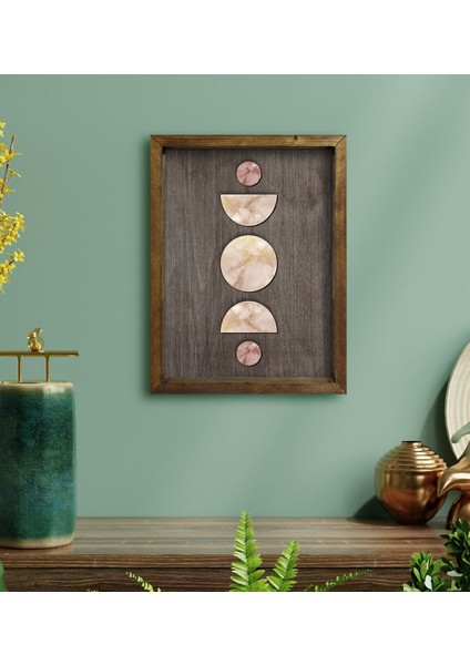 Gift Ay ve Güneş Tasarımlı Doğal Masif Ahşap Çerçeveli Tablo 45X65CM-2 fiyatları