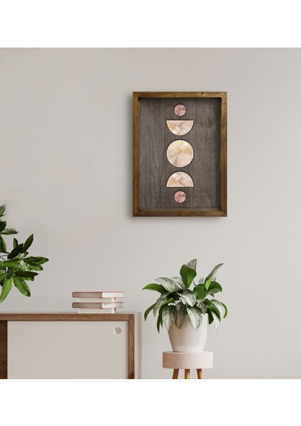 Gift Ay ve Güneş Tasarımlı Doğal Masif Ahşap Çerçeveli Tablo 45X65CM-2 fırsatları
