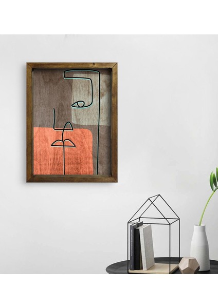 Gift Picasso Style Tasarımlı Doğal Masif Ahşap Çerçeveli Tablo-7