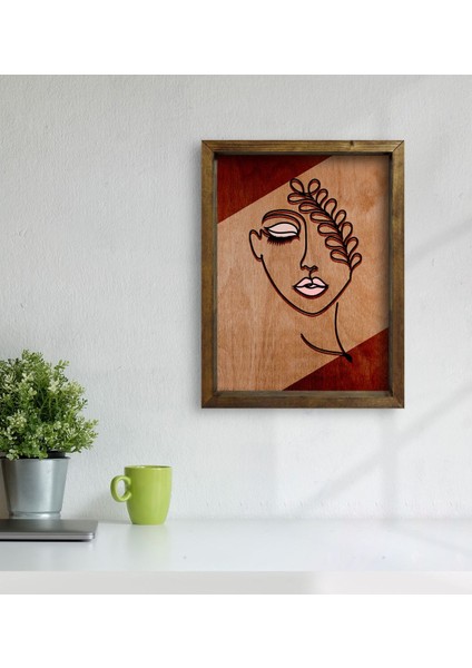 Gift Minimalist Woman Tasarımlı Doğal Masif Ahşap Çerçeveli Tablo-2 modelleri
