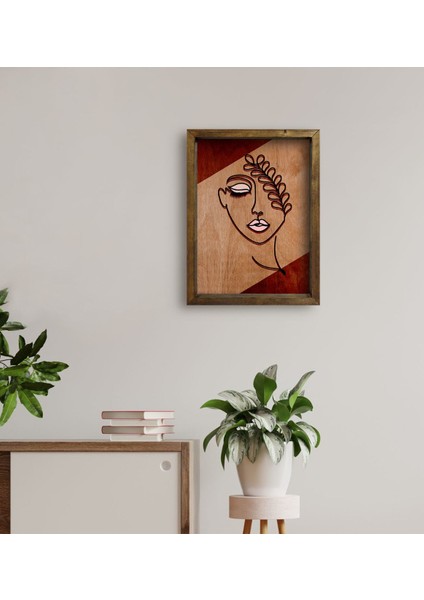 Gift Minimalist Woman Tasarımlı Doğal Masif Ahşap Çerçeveli Tablo-2 fırsatları
