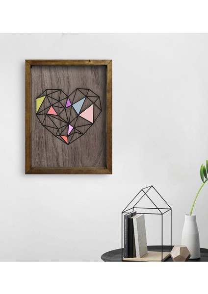 Gift Kalp Tasarımlı Doğal Masif Ahşap Çerçeveli Tablo-1 fiyatları
