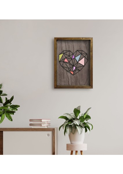 Gift Kalp Tasarımlı Doğal Masif Ahşap Çerçeveli Tablo-1 fırsatları