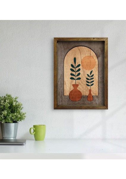 Gift Botanical Art Tasarımlı Doğal Masif Ahşap Çerçeveli Tablo-1 modelleri