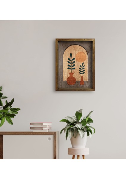 Gift Botanical Art Tasarımlı Doğal Masif Ahşap Çerçeveli Tablo-1 fırsatları