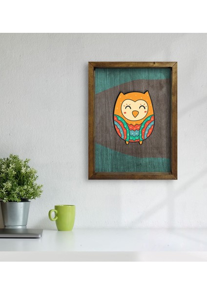 Gift Baykuş Tasarımlı Doğal Masif Ahşap Çerçeveli Tablo-4 modelleri