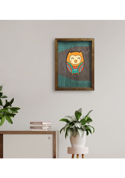 Gift Baykuş Tasarımlı Doğal Masif Ahşap Çerçeveli Tablo-4 fırsatları