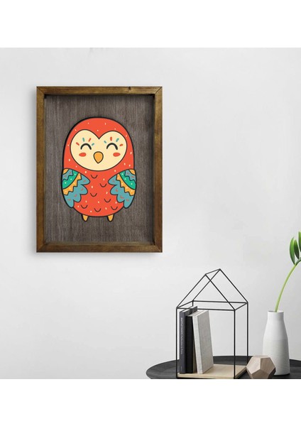 Gift Baykuş Tasarımlı Doğal Masif Ahşap Çerçeveli Tablo-2 fiyatları