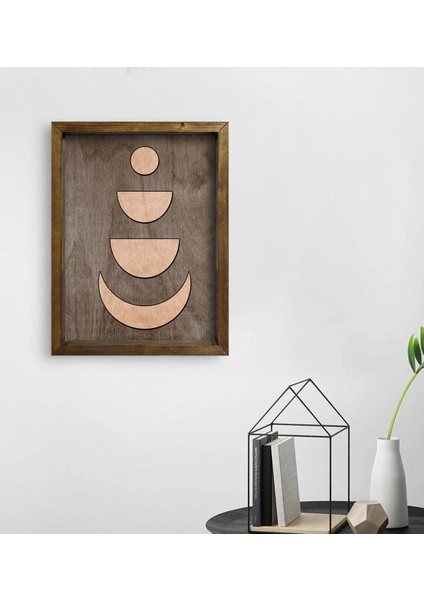 Gift Ay Tasarımlı Doğal Masif Ahşap Çerçeveli Tablo-2 fiyatları