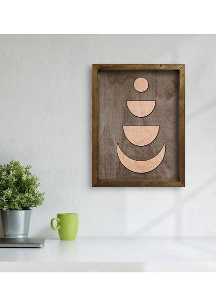 Gift Ay Tasarımlı Doğal Masif Ahşap Çerçeveli Tablo-2 modelleri