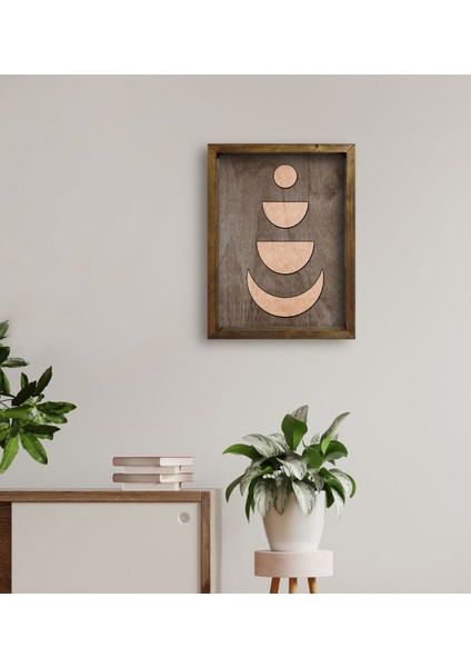Gift Ay Tasarımlı Doğal Masif Ahşap Çerçeveli Tablo-2 fırsatları