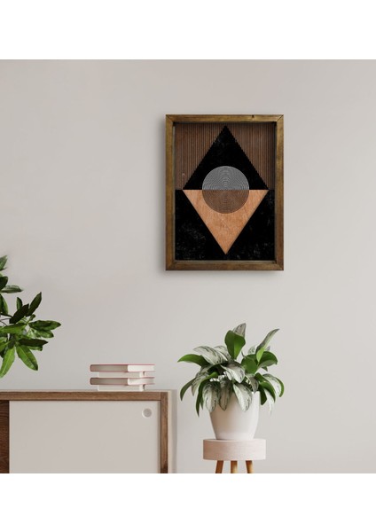 Gift Modern Art Tasarımlı Doğal Masif Ahşap Çerçeveli Tablo 45X65CM-9 fırsatları