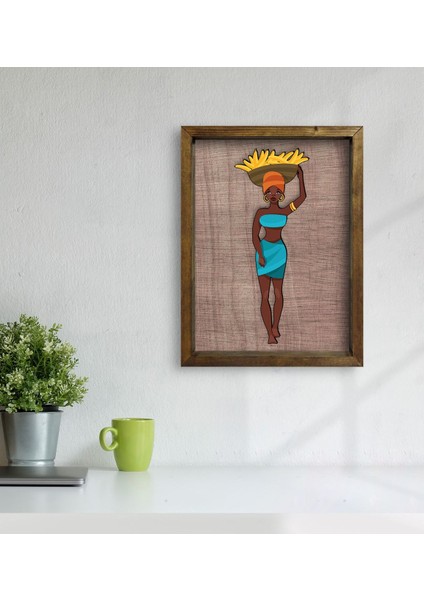Gift African Woman Tasarımlı Doğal Masif Ahşap Çerçeveli Tablo-3 modelleri