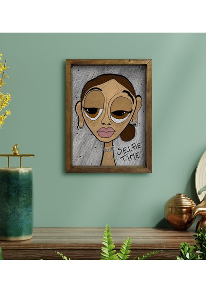 Gift The Lazy People Collection Hot Girl Tasarımlı Doğal Masif Ahşap Çerçeveli Tablo 45X65CM-1 fiyatları