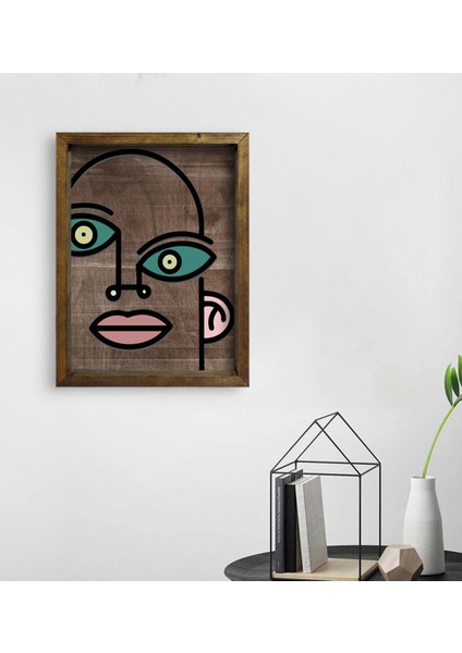 Gift Picasso Style Tasarımlı Doğal Masif Ahşap Çerçeveli Tablo 45X65CM-1