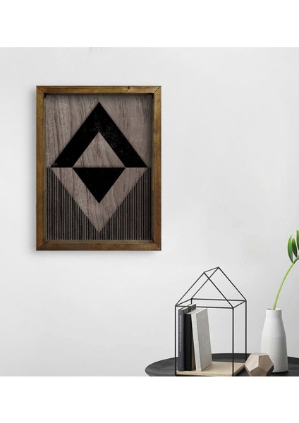 Gift Modern Art Tasarımlı Doğal Masif Ahşap Çerçeveli Tablo 45X65CM-10