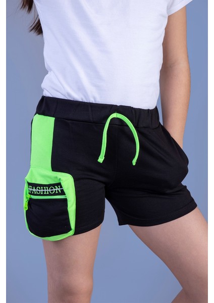 Toontoy Kız Çocuk Neon Uyumlu Çanta Detaylı Şort