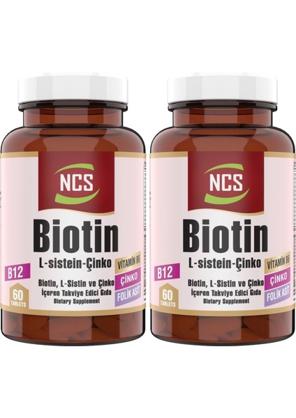 Biotin L-Sistein Zinc 60 Tablet 2 Kutu 120 Tablet