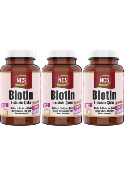 Biotin L-Sistein Çinko Folik Asit 540 Tablet