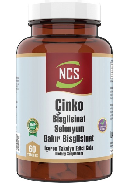 Çinko Bisglisinat & Bakır Selenium 60 Tablet