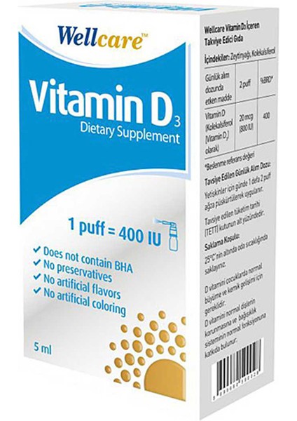 Vitamin D3 400 Iu 5 ml