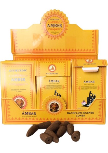 120 Adet Ayurvedic Konik greri Akış Tütsü Amber Aromalı