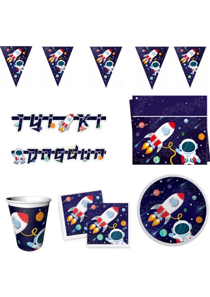 Uzay Teması 8 Kişilik Parti Seti